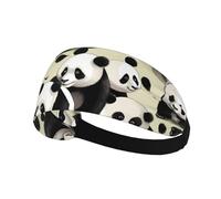 Fascia elastica sportiva per capelli XBKGOHA panda giganti che fanno una passeggiata stampata morbida, traspirante, ad asciugatura rapida