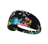Fascia elastica sportiva per capelli YYHHAOFA All Things revived in Spring Pattern Athletic Band per donne e uomini
