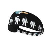 Fascia elastica sportiva per capelli YYHHAOFA Astronauts Among The Planets, fascia atletica per donne e uomini