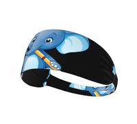 Fascia elastica sportiva per capelli YYHHAOFA Baby Elephant Playing The Flute Pattern Athletic Band per donne e uomini