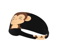Fascia elastica sportiva per capelli YYHHAOFA Little Monkey con occhi chiusi Stampa Morbida, traspirante, ad asciugatura rapida
