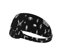 Fascia elastica sportiva per capelli YYHHAOFA Technological styling stampa morbida, traspirante, ad asciugatura rapida