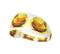 Fascia elastica sportiva per capelli YYHWHJDE Bird's Nest Golden Chicken Pattern Soft, traspirante, ad asciugatura rapida