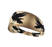Fascia elastica sportiva per capelli YYHWHJDE Black Crow Birds modello morbido, traspirante, ad asciugatura rapida