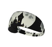Fascia elastica sportiva per capelli YYHWHJDE Castle before the moon Picture Soft, traspirante, ad asciugatura rapida