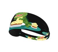 Fascia elastica sportiva per capelli YYHWHJDE coccodrillo mangiare budino modello morbido, traspirante, ad asciugatura rapida