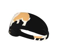 Fascia elastica sportiva per capelli YYHWHJDE Corgi che calpestano le impronte delle orme, fascia atletica per donne e uomini
