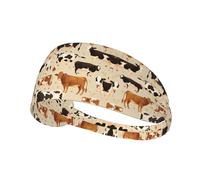Fascia elastica sportiva per capelli YYHWHJDE Cow Collection Stampe Athletic Band per donne e uomini