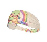 Fascia elastica sportiva per capelli YYHWHJDE Cute Turtle Under The Rainbow Prints Athletic Band per donne e uomini