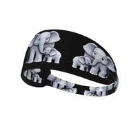Fascia elastica sportiva per capelli YYHWHJDE Elephant Mother and Son Stampe Spandex, morbido, traspirante, ad asciugatura rapida