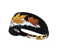 Fascia elastica sportiva per capelli YYHWHJDE Fallen Leaves on The Snow Stampe Athletic Band per donne e uomini
