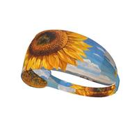 Fascia elastica sportiva per capelli YYHWHJDE Girasoli sotto il sole levante Modello ad asciugatura rapida, traspirante