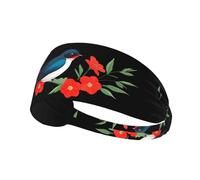 Fascia elastica sportiva per capelli YYHWHJDE Little Swallow in Red Flower Picture Soft, traspirante, ad asciugatura rapida