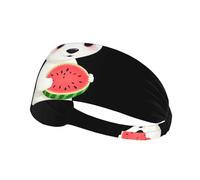 Fascia elastica sportiva per capelli YYHWHJDE Little White Bear holding anguria Immagine Morbida, traspirante, ad asciugatura rapida