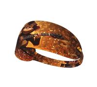 Fascia elastica sportiva per capelli YYHWHJDE Monkey Music Pattern morbido, traspirante, ad asciugatura rapida