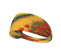 Fascia elastica sportiva per capelli YYHWHJDE papaveri campo giallo mattone strada modello ad asciugatura rapida, traspirante