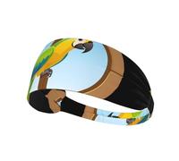 Fascia elastica sportiva per capelli YYHWHJDE Parrot in the Small Window Prints Athletic Band per donne e uomini