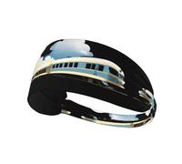 Fascia elastica sportiva per capelli YYHWHJDE Small Train Under The Blue Sky Stampe Athletic Band per donne e uomini