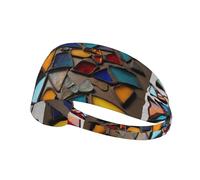 Fascia elastica sportiva per capelli YYHWHJDE Sparsi frammenti colorati modello ad asciugatura rapida, traspirante