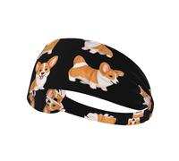Fascia elastica sportiva per capelli YYHWHJDE Super Cute Little Corgi Dog Prints Athletic Band per donne e uomini