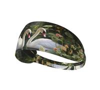 Fascia elastica sportiva per capelli YYHWHJDE Swans in the garden modello ad asciugatura rapida, traspirante