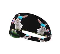 Fascia elastica sportiva per capelli YYHWHJDE The Rabbit Holding an Easter Egg Prints Athletic Band per donne e uomini