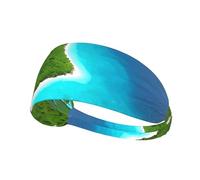 Fascia elastica sportiva per capelli YYHWHJDE Un'isola nell'oceano modello morbido, traspirante, ad asciugatura rapida