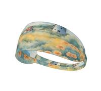 Fascia elastica sportiva per capelli YYHWHJDE Windmill in the sea of flowers Pattern Spandex, morbido, traspirante, ad asciugatura rapida