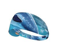 Fascia elastica sportiva per capelli YYHWHJDE Winter il delfino modello morbido, traspirante, ad asciugatura rapida