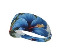 Fascia elastica sportiva XBKGOHA blu ibisco stampato morbido, traspirante, ad asciugatura rapida