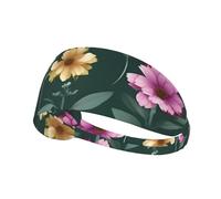 Fascia elastica sportiva YYHWHJDE Bella viola fiori modello morbido, traspirante, ad asciugatura rapida