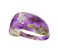 Fascia elastica sportiva YYHWHJDE Bella viola fiori modello morbido, traspirante, ad asciugatura rapida