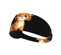 Fascia elastica sportiva YYHWHJDE Cute Little Tiger con testa inclinata stampe spandex, morbido, traspirante, ad asciugatura rapida