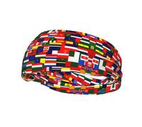 Fascia elastica unisex, collezione bandiera nazionale, basket, fascia elastica, per esercizi, corsa, ciclismo, yoga, fitness, fascia per il sudore,