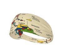 Fascia elastica unisex colorata con stampa di una mappa delle Americhe Coun su entrambi i lati, ideale come regalo per amici amanti dello sport, famiglia