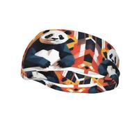 Fascia elastica unisex con illustrazione di panda e basket, per esercizi, corsa, ciclismo, yoga, fitness, fascia per il sudore,