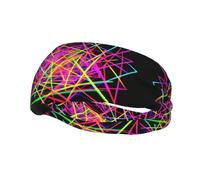 Fascia elastica unisex con linee fluo e linee da basket, per esercizi, corsa, ciclismo, yoga, fitness, fascia per il sudore,