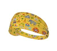 Fascia elastica unisex con mappa della Thailandia con icone stampate, ideale come regalo per amici amanti dello sport, famiglia