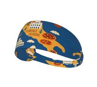 Fascia elastica unisex con mappa dell'Italia con stampa di simboli culturali su entrambi i lati, ideale come regalo per amici amanti dello sport, familiari