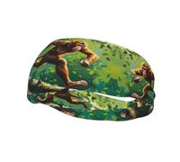 Fascia elastica unisex con motivo macachi sull'albero, basket, corsa, ciclismo, yoga, fitness, fascia per il sudore,