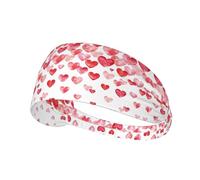 Fascia elastica unisex con stampa di cuori rossi che cadono su entrambi i lati, ideale come regalo per amici amanti dello sport, familiari