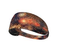 Fascia elastica unisex con stampa di fuochi d'artificio su entrambi i lati, ideale come regalo per amici amanti dello sport, famiglia