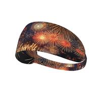 Fascia elastica unisex con stampa di fuochi d'artificio su entrambi i lati, ideale come regalo per amici amanti dello sport, famiglia