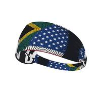 Fascia elastica unisex con stampa di impronte digitali sudafricane su entrambi i lati, ideale come regalo per amici amanti dello sport, familiari