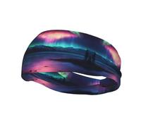 Fascia elastica unisex per adulti, per corsa, luci del nord scure, fitness, allenamento, fascia elastica per capelli traspirante