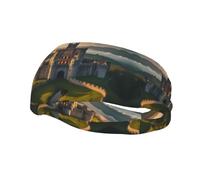 Fascia elastica unisex per capelli, castello medievale, basket, corsa, ciclismo, yoga, fitness, fascia per il sudore,