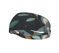 Fascia elastica unisex per capelli con koala addormentato appollaiato su un albero, ideale per palestra, yoga, allenamento e come fascia antisudore.