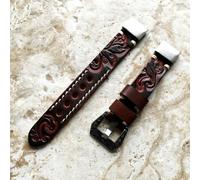 Fascia Embossed Marrone Scuro Per Garmin Descent X50i, Mk2S E Mk3i 43Mm -A20B18