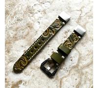 Fascia Embossed Verde Giallo Per Garmin Descent X50i, Mk2S, Mk3i 43mm -A20B18