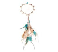 Fascia etnica indiana piumata da donna stile fascia con frange piumate per costume vacanza